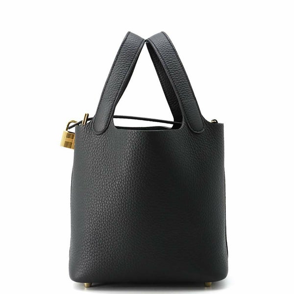 エルメス ハンドバッグ ピコタンロックPM ブラック/ゴールド金具 トリヨンクレマンス W刻印 黒