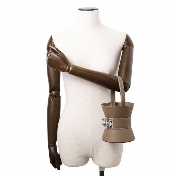 エルメス ハンドバッグ ミニ メドール エトゥープ/シルバー金具 エプソン W刻印 HERMES バッグ