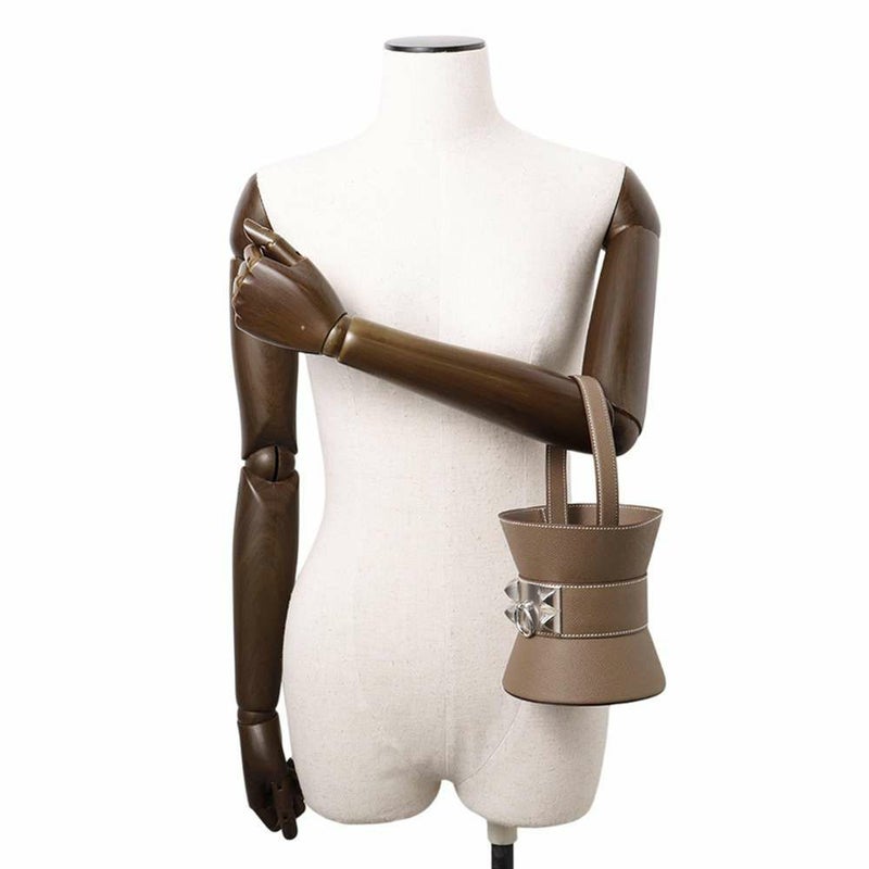 エルメス ハンドバッグ ミニ メドール エトゥープ/シルバー金具 エプソン W刻印 HERMES バッグ