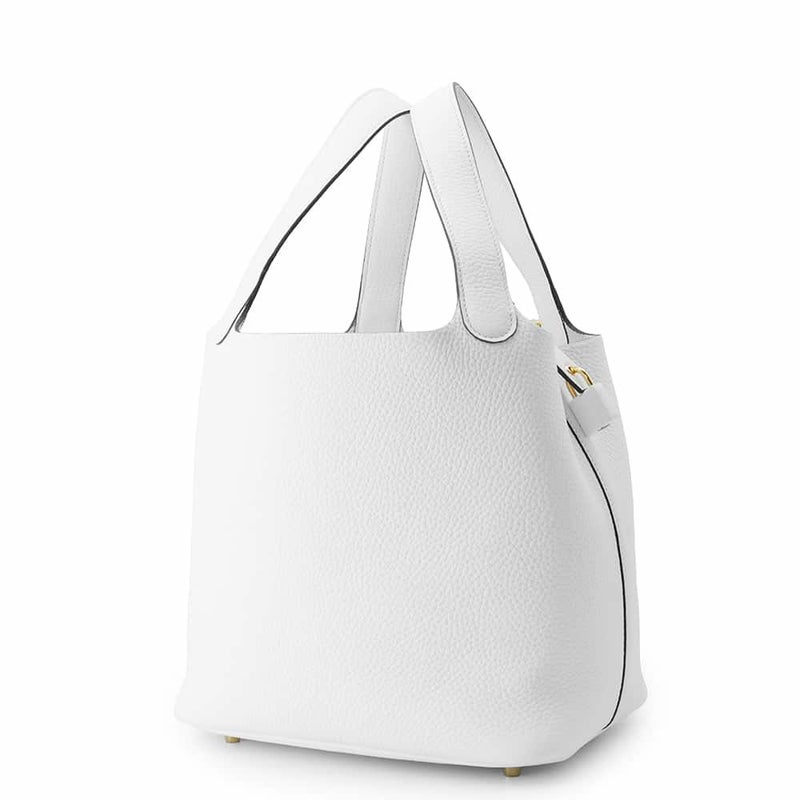 エルメス ハンドバッグ ピコタンロックMM ニューホワイト/ゴールド金具 トリヨンクレマンス W刻印