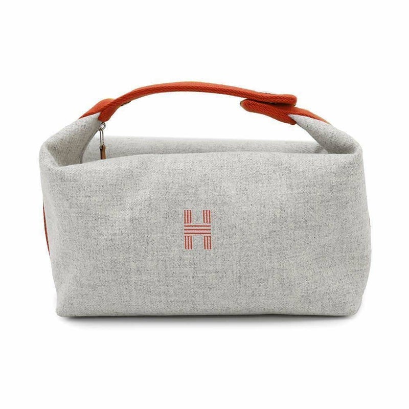 エルメス ポーチ ブリッド・ア・ブラックGM ロカバール グリスフランネル/シルバー金具 ウール HERMES 小物入れ