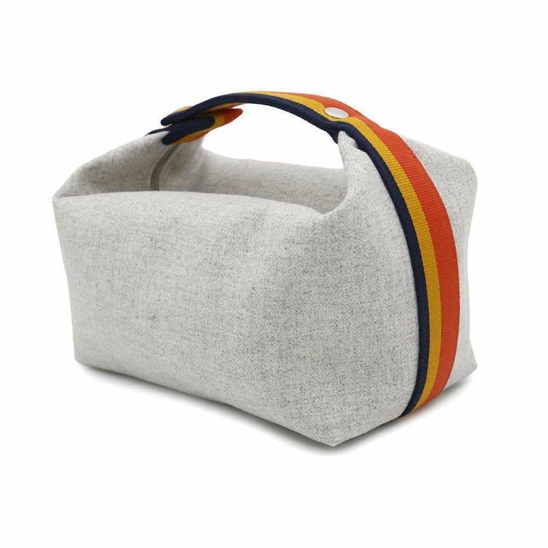 エルメス ポーチ ブリッド・ア・ブラックGM ロカバール グリスフランネル/シルバー金具 ウール HERMES 小物入れ