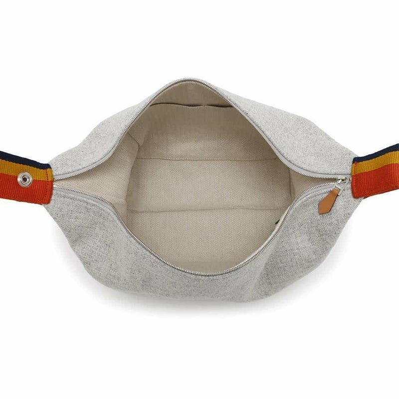 エルメス ポーチ ブリッド・ア・ブラックGM ロカバール グリスフランネル/シルバー金具 ウール HERMES 小物入れ