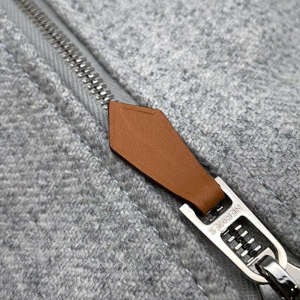 エルメス ポーチ ブリッド・ア・ブラックGM ロカバール グリスフランネル/シルバー金具 ウール HERMES 小物入れ