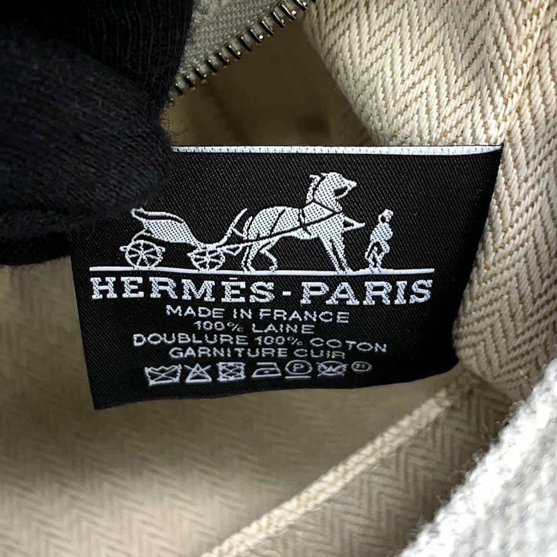 エルメス ポーチ ブリッド・ア・ブラックGM ロカバール グリスフランネル/シルバー金具 ウール HERMES 小物入れ