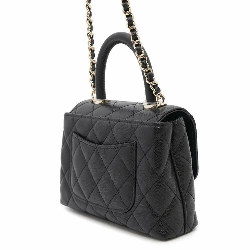 シャネル ハンドバッグ マトラッセ ココハンドル ミニミニ キャビアスキン AP4244 2wayチェーンショルダー 黒