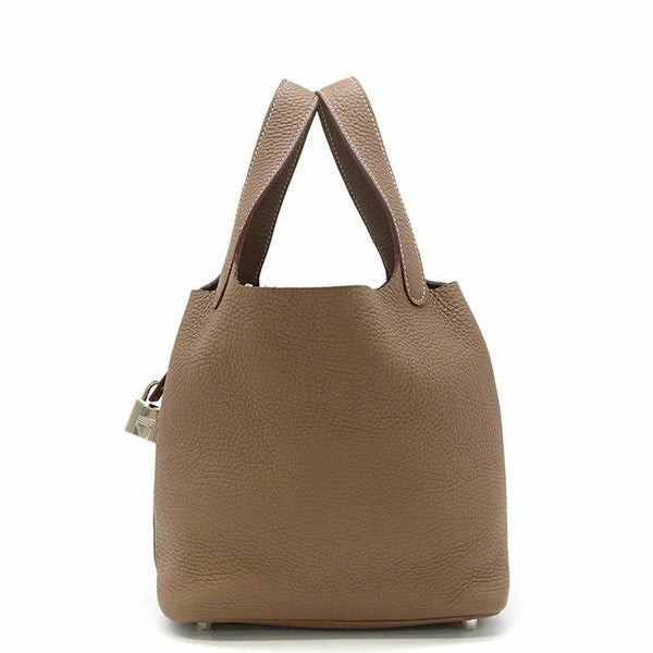 エルメス ハンドバッグ ピコタンロックPM エトゥープ/シルバー金具 トリヨンクレマンス Z刻印