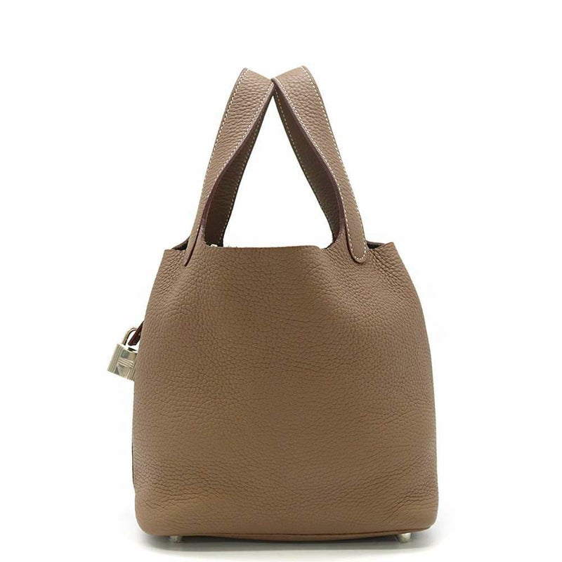 エルメス ハンドバッグ ピコタンロックPM エトゥープ/シルバー金具 トリヨンクレマンス Z刻印