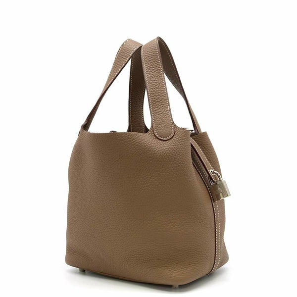 エルメス ハンドバッグ ピコタンロックPM エトゥープ/シルバー金具 トリヨンクレマンス Z刻印