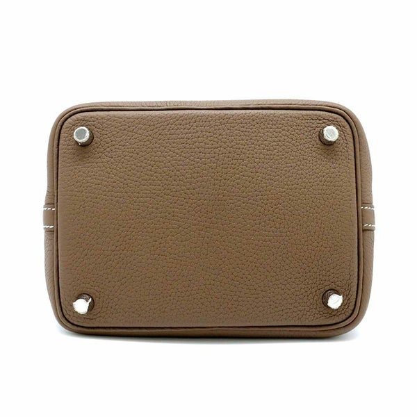 エルメス ハンドバッグ ピコタンロックPM エトゥープ/シルバー金具 トリヨンクレマンス Z刻印