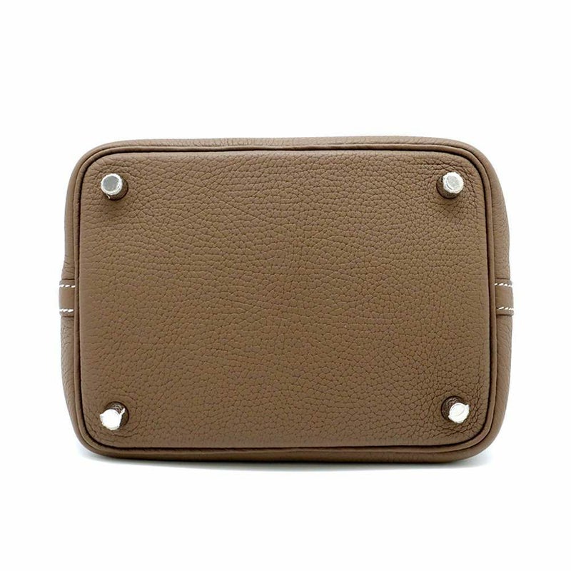 エルメス ハンドバッグ ピコタンロックPM エトゥープ/シルバー金具 トリヨンクレマンス Z刻印