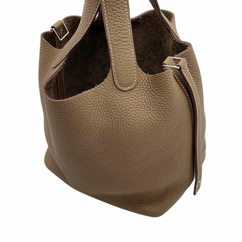 エルメス ハンドバッグ ピコタンロックPM エトゥープ/シルバー金具 トリヨンクレマンス Z刻印