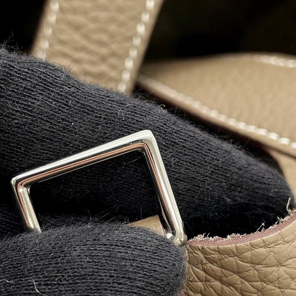 エルメス ハンドバッグ ピコタンロックPM エトゥープ/シルバー金具 トリヨンクレマンス Z刻印