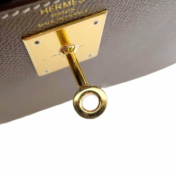 エルメス ハンドバッグ ケリー28 外縫い エトゥープ/ゴールド金具 エプソン Y刻印 2wayショルダー