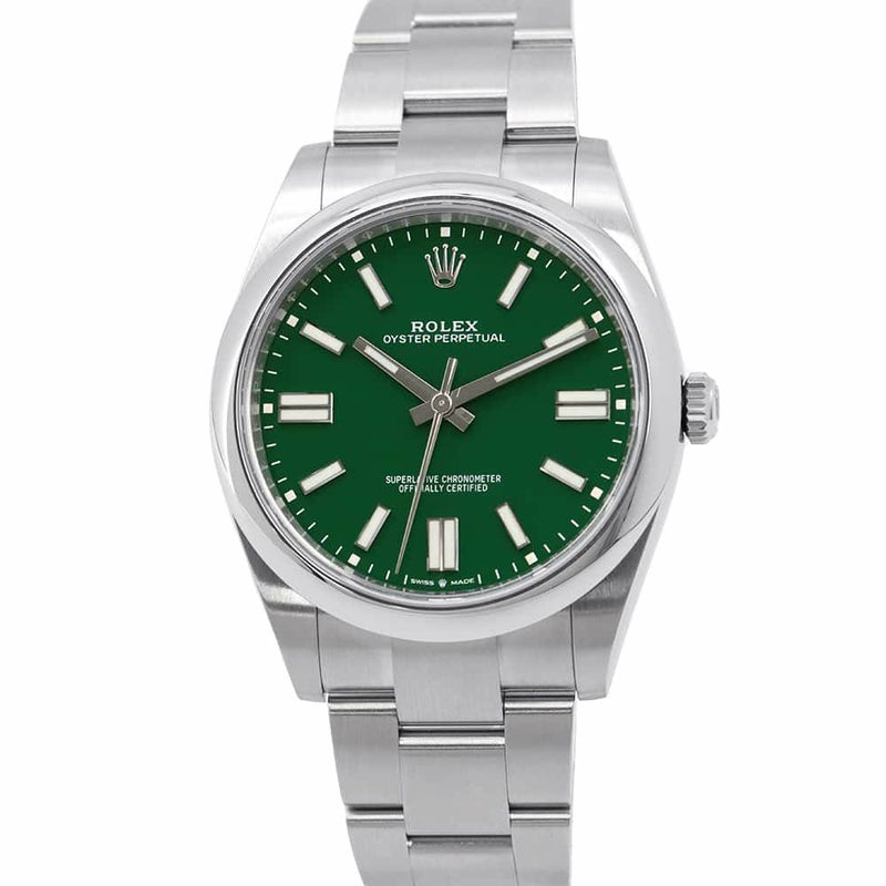 ロレックス オイスターパーペチュアル41 ランダムシリアル ルーレット 124300 ROLEX 腕時計 グリーン文字盤