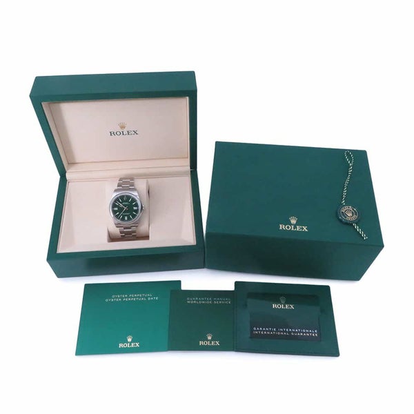 ロレックス オイスターパーペチュアル41 ランダムシリアル ルーレット 124300 ROLEX 腕時計 グリーン文字盤