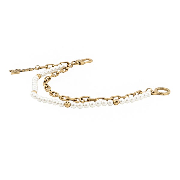 ルイヴィトン バッグチャーム チェーン ベルト パール バッグチャーム メタル フェイクパール M01689 LOUIS VUITTON