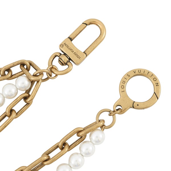 ルイヴィトン バッグチャーム チェーン ベルト パール バッグチャーム メタル フェイクパール M01689 LOUIS VUITTON
