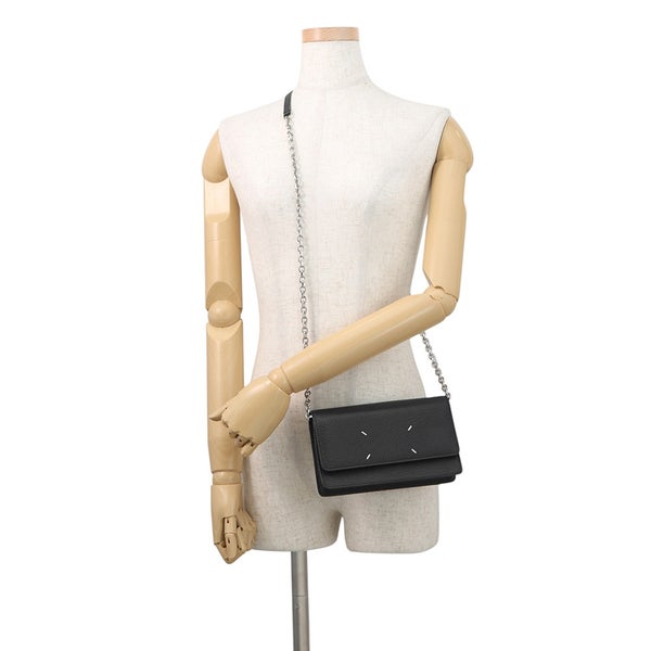 メゾンマルジェラ チェーンウォレット ４ステッチ グレイニーレザー SA3UI0008 Maison Margiela 財布 黒