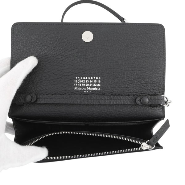 メゾンマルジェラ チェーンウォレット ４ステッチ グレイニーレザー SA3UI0008 Maison Margiela 財布 黒