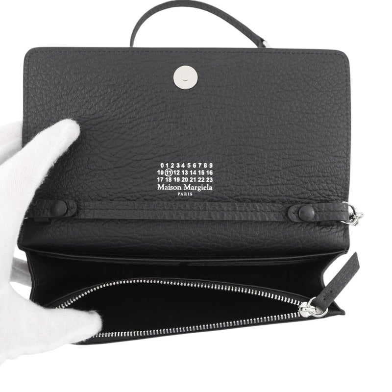 メゾンマルジェラ チェーンウォレット ４ステッチ グレイニーレザー SA3UI0008 Maison Margiela 財布 黒