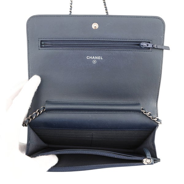 シャネル チェーンウォレット マトラッセ シェブロン ボーイシャネル ラムスキン CHANEL 財布