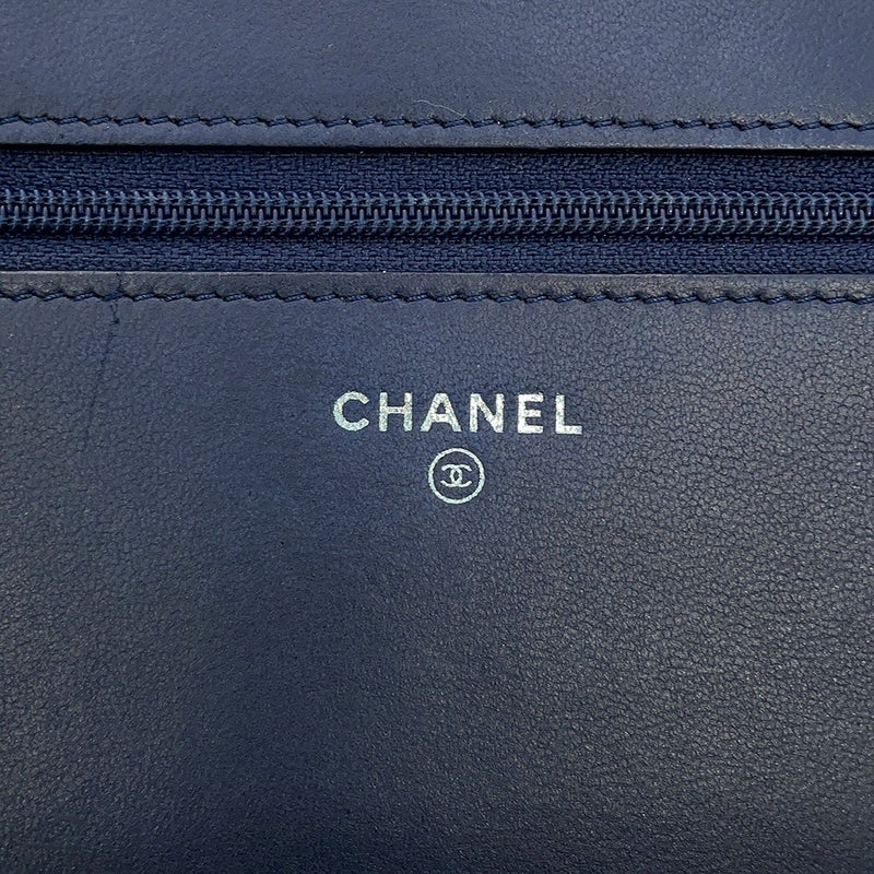シャネル チェーンウォレット マトラッセ シェブロン ボーイシャネル ラムスキン CHANEL 財布