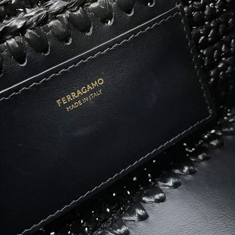 サルヴァトーレ・フェラガモ ハンドバッグ ハグXS 219397 Ferragamo 2way 黒