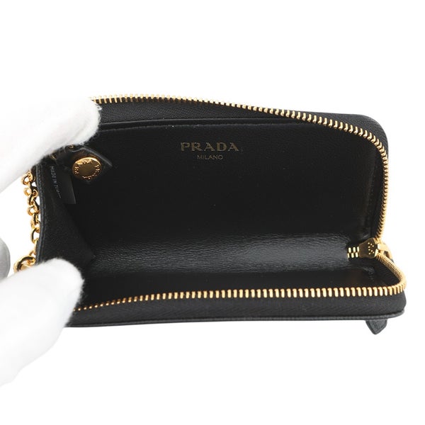 プラダ キーケース ロゴ L字ファスナー サフィアーノレザー 1PP026 PRADA 黒
