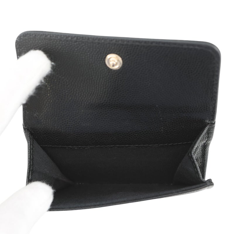 シャネル 三つ折り財布 マトラッセ ココマーク スモール フラップ ウォレット キャビアスキン AP4655 CHANEL 黒