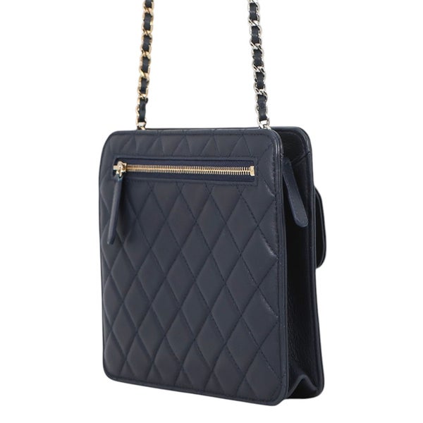 シャネル チェーンショルダーバッグ マトラッセ ココマーク ラムスキン CHANEL ミニバッグ