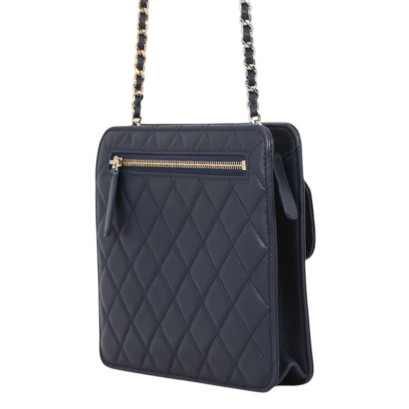 シャネル チェーンショルダーバッグ マトラッセ ココマーク ラムスキン CHANEL ミニバッグ