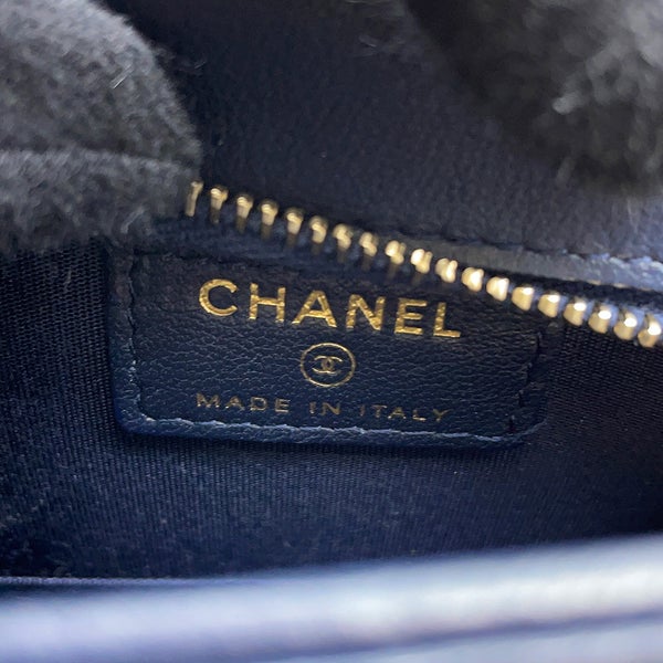 シャネル チェーンショルダーバッグ マトラッセ ココマーク ラムスキン CHANEL ミニバッグ