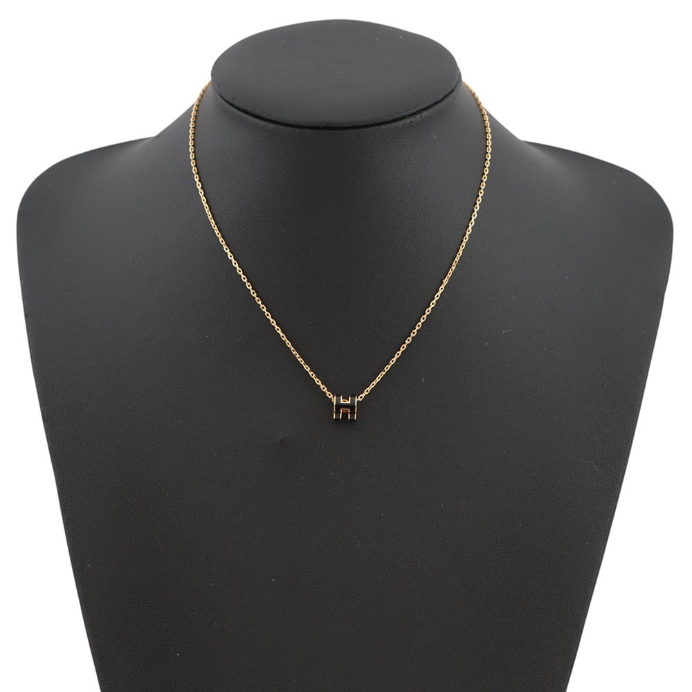 エルメス ネックレス ミニ・ポップアッシュ ブラック/ゴールド金具