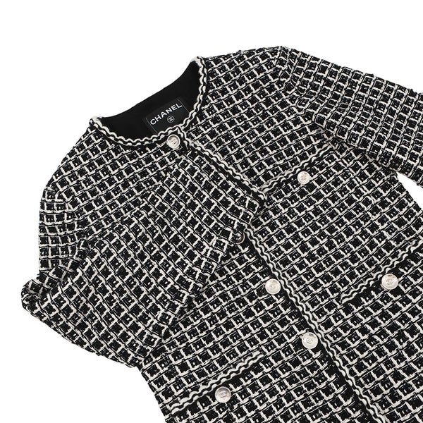 シャネル ジャケット ツイード ココボタン レディースサイズ38 P78909 CHANEL アウター 黒 白