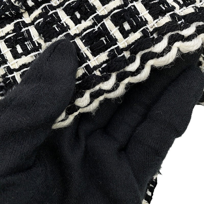 シャネル ジャケット ツイード ココボタン レディースサイズ38 P78909 CHANEL アウター 黒 白