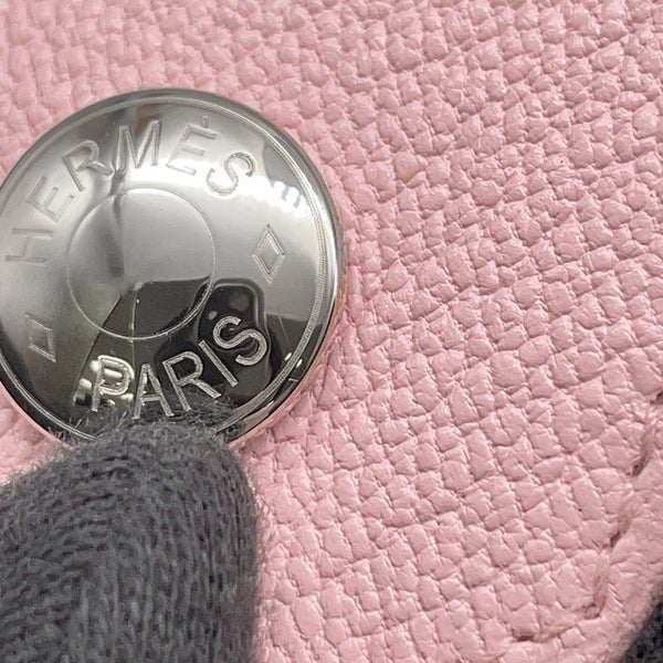 エルメス コインケース ル・ヴァンキャトル ヴェルソ ローズサクラ/キャラメル/シルバー金具 シェブルミゾル Z刻印 財布
