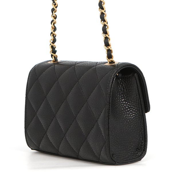 シャネル チェーンショルダーバッグ マトラッセ ココマーク ミニバッグ キャビアスキン AS5981 CHANEL 黒