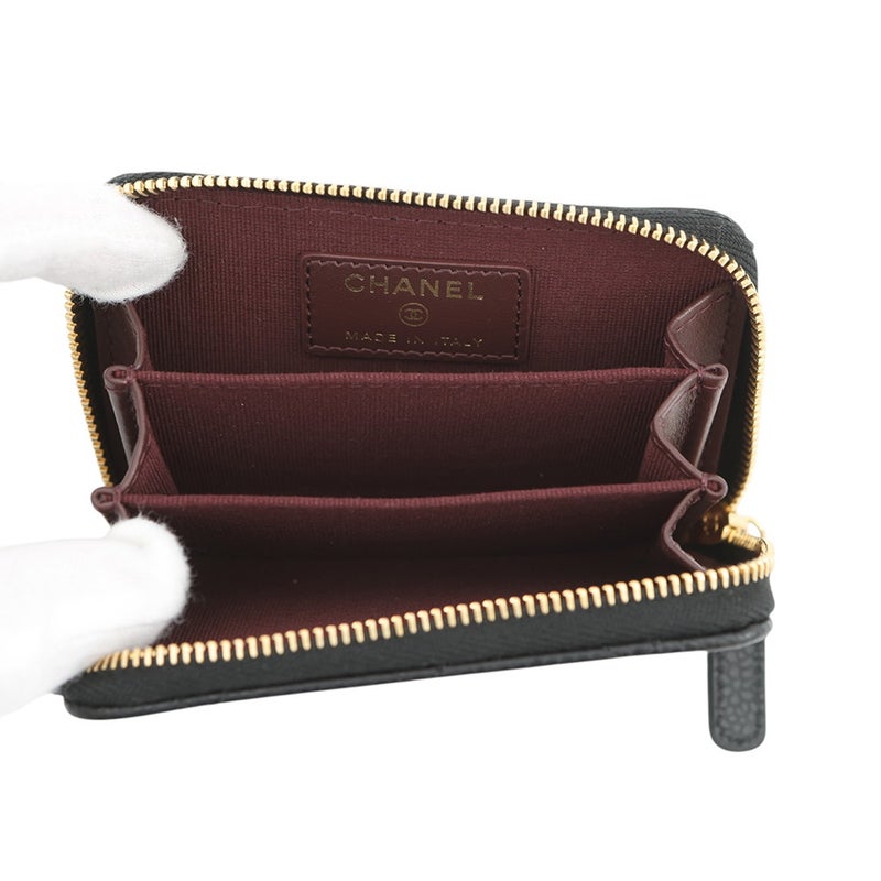 シャネル コインケース マトラッセ ココマーク クラシック ジップコインパース キャビアスキン AP0216 CHANEL 財布 小銭入れ 黒