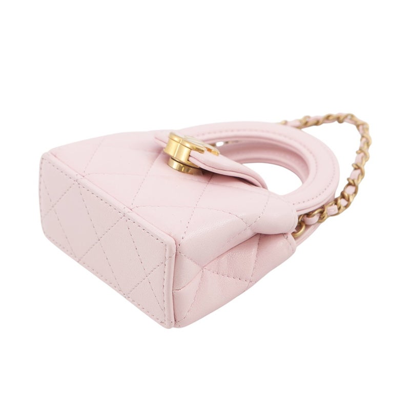シャネル バッグチャーム ココマーク マトラッセ ミニバッグ チャーム ラムスキン AP4991 CHANEL 小物入れ