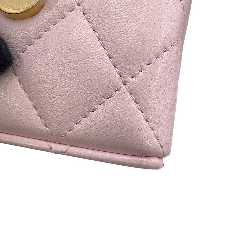 シャネル バッグチャーム ココマーク マトラッセ ミニバッグ チャーム ラムスキン AP4991 CHANEL 小物入れ