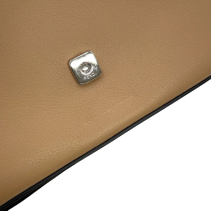 フェンディ ショルダーバッグ ダブル マイクロ フラワーバゲット レザー 8M0371 FENDI 黒 白