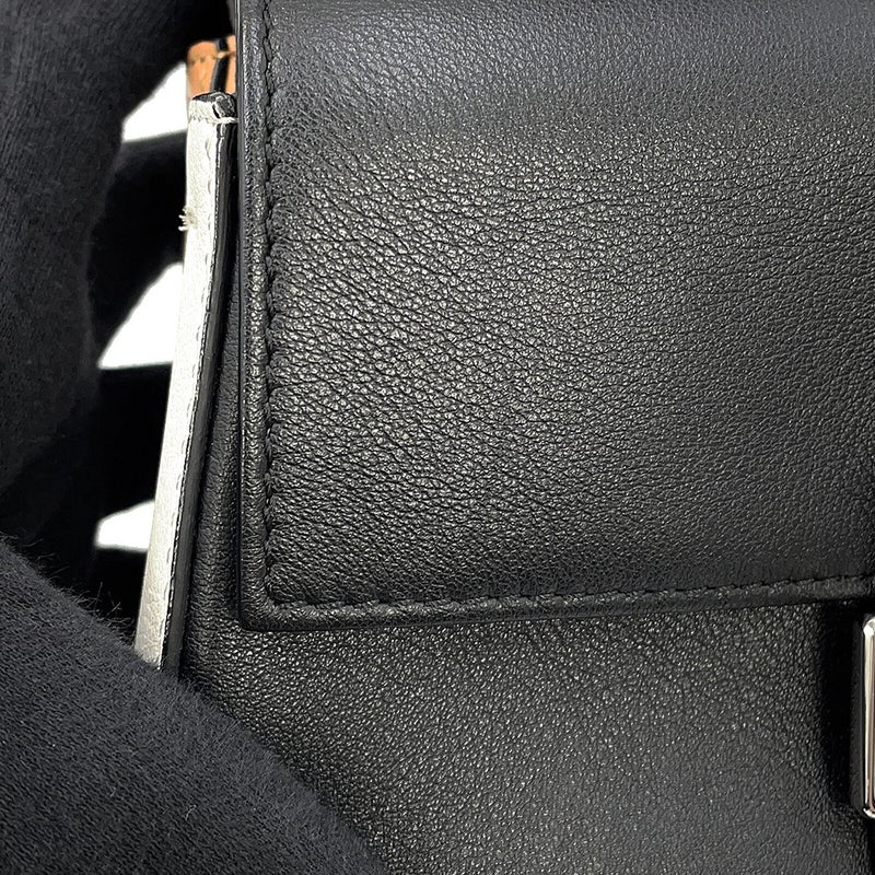 フェンディ ショルダーバッグ ダブル マイクロ フラワーバゲット レザー 8M0371 FENDI 黒 白