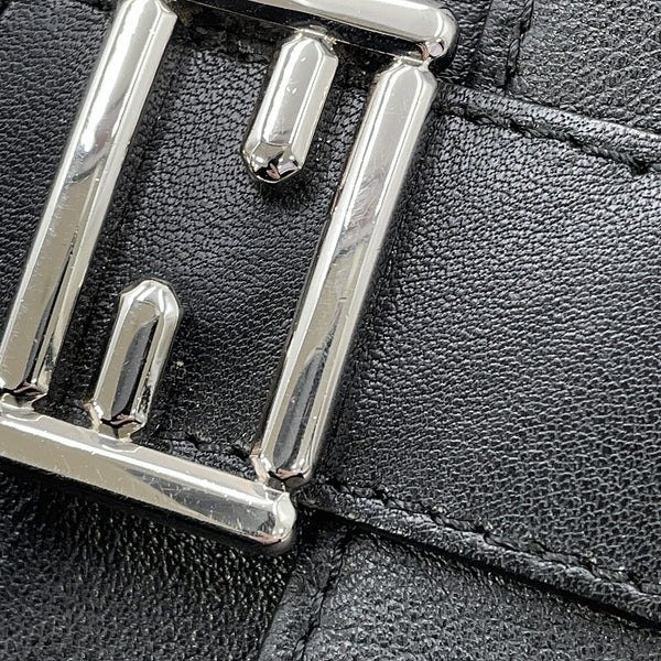 フェンディ ショルダーバッグ ダブル マイクロ フラワーバゲット レザー 8M0371 FENDI 黒 白