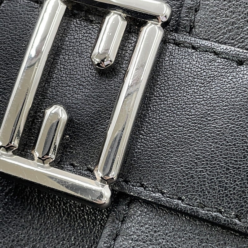 フェンディ ショルダーバッグ ダブル マイクロ フラワーバゲット レザー 8M0371 FENDI 黒 白