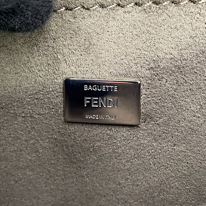 フェンディ ショルダーバッグ ダブル マイクロ フラワーバゲット レザー 8M0371 FENDI 黒 白