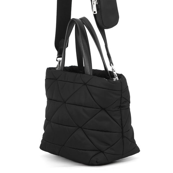 プラダ ハンドバッグ スモール パデッドRe-Nylon トートバッグ ナイロン レザー 1BG373 PRADA 2wayショルダー 黒