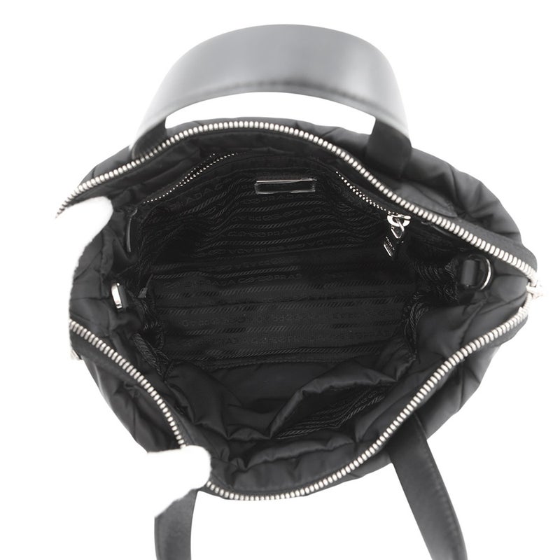 プラダ ハンドバッグ スモール パデッドRe-Nylon トートバッグ ナイロン レザー 1BG373 PRADA 2wayショルダー 黒