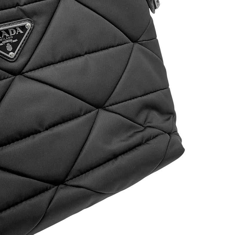 プラダ ハンドバッグ スモール パデッドRe-Nylon トートバッグ ナイロン レザー 1BG373 PRADA 2wayショルダー 黒