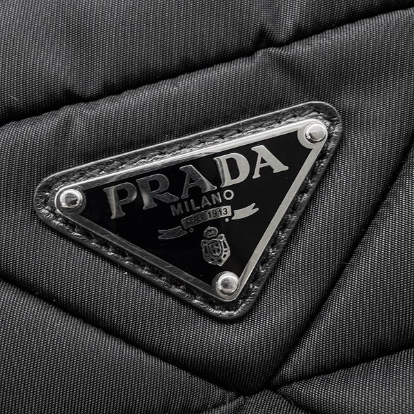プラダ ハンドバッグ スモール パデッドRe-Nylon トートバッグ ナイロン レザー 1BG373 PRADA 2wayショルダー 黒